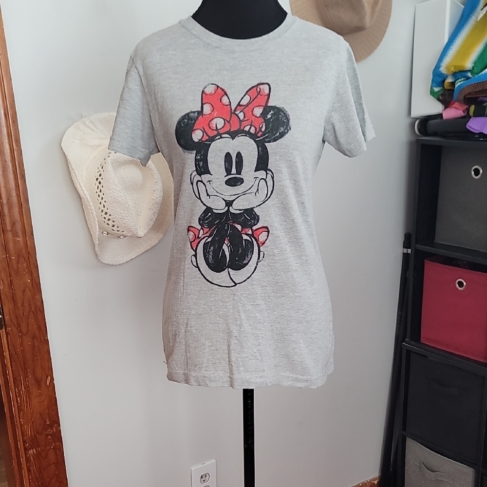 Gray T-Shirt with Minnie Mouse Design